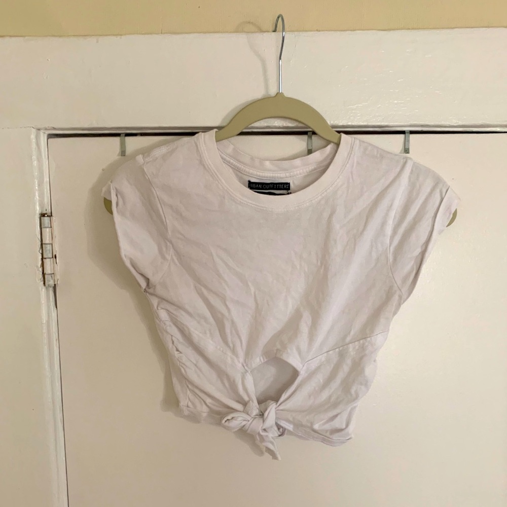 Urban Outfitters White Tie Up Crop Top Small